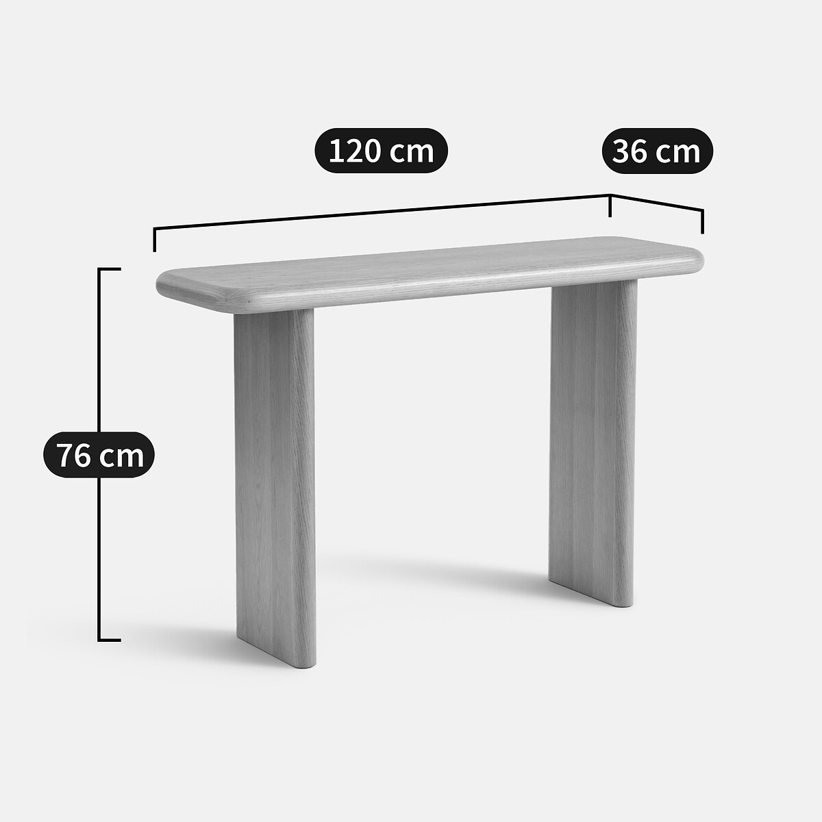 LA REDOUTE INTERIEURS<br>Mesa consolas de carvalho, Curva