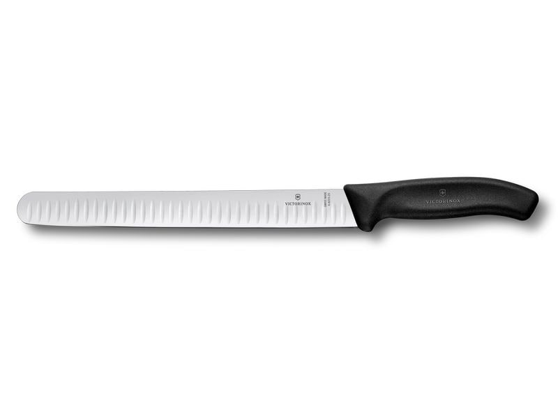 Victorinox Schinkenmesser Swiss Classic Schwarz, 25 cm Schinkenmesser mit Kullenschliff