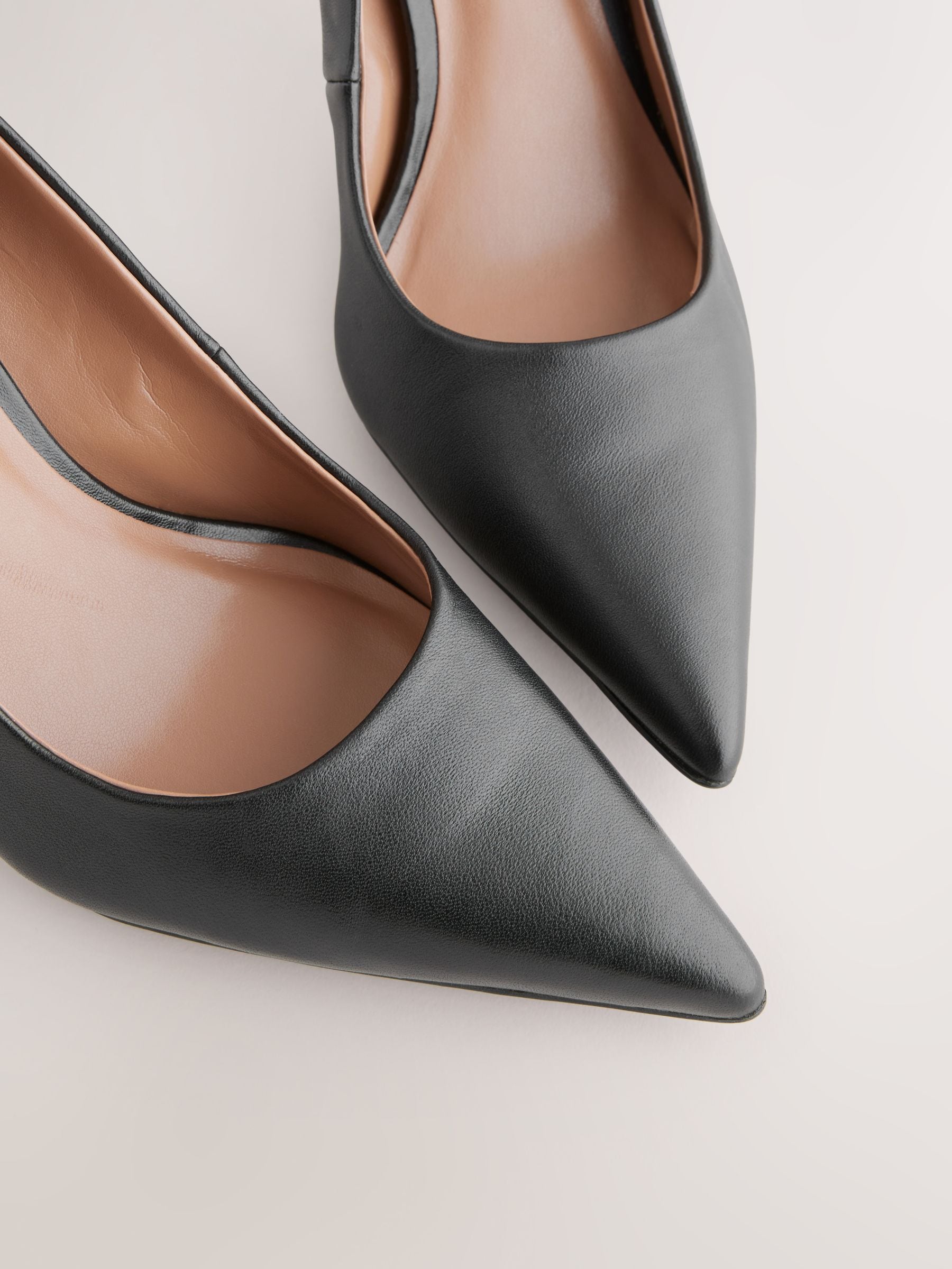 Zwart - Leren mid-court pumps