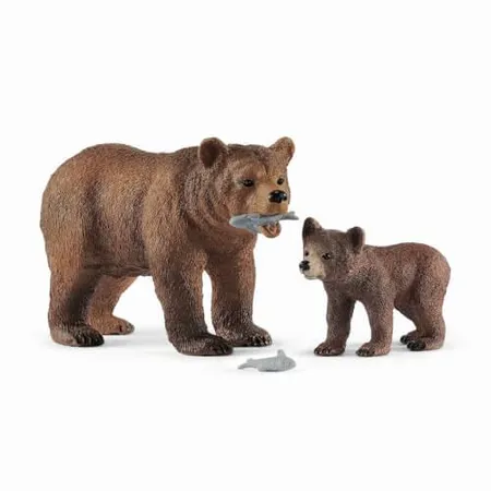 Schleich® 42473 Wild Life Grizzlybär-Mutter mit Jungem