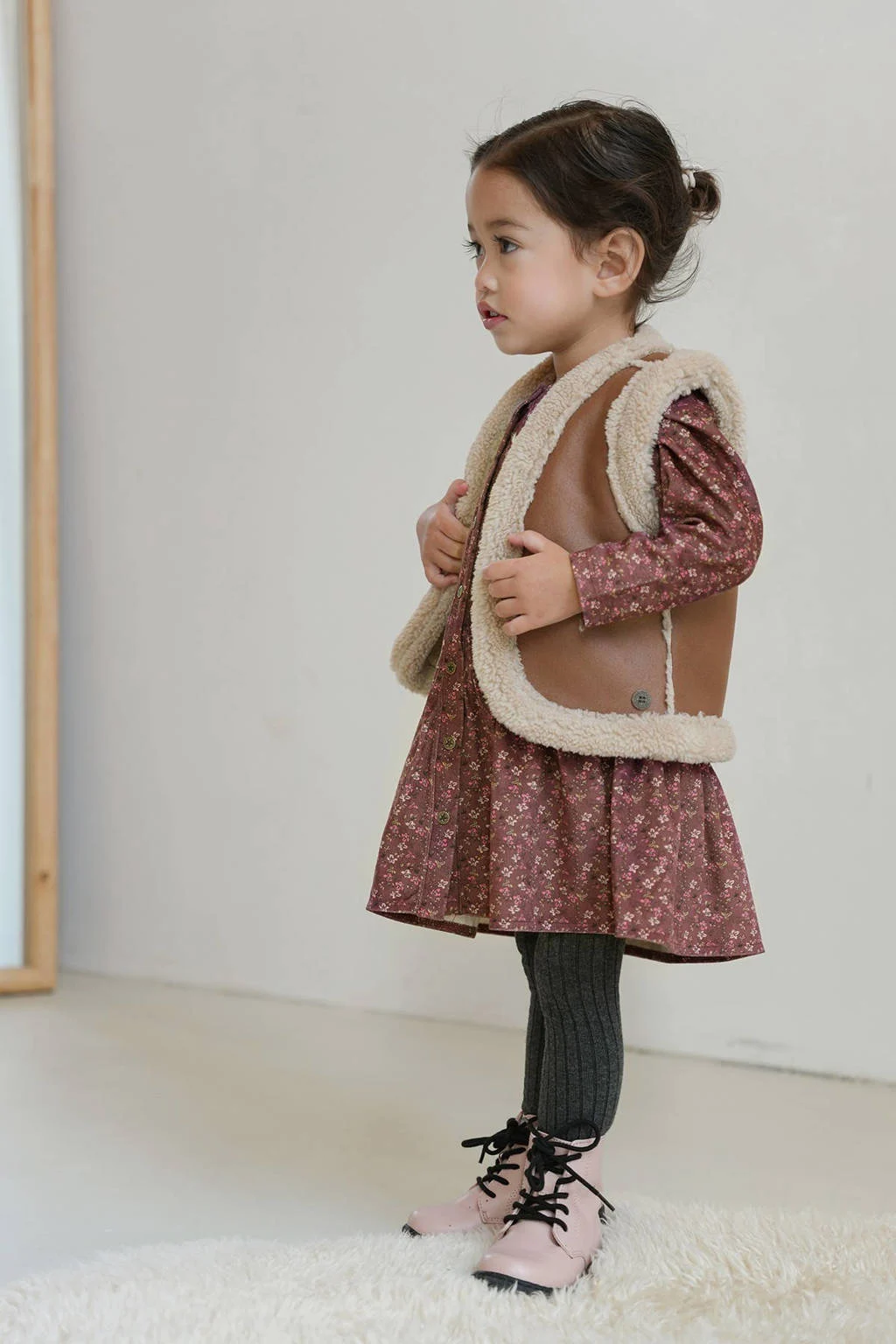 Like Flo imitatiebont gilet Gita cognac/ecru