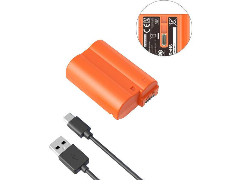 Smallrig Digitalkamera-Akku EN-EL15c USB-C Wiederaufladbar 2400 mAh Kameraakku