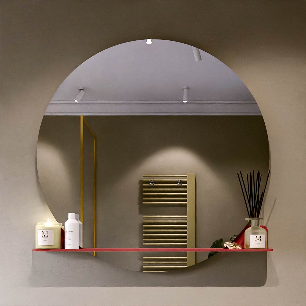Mondiaz Spot spiegel rond Ø110cm met planchet greey