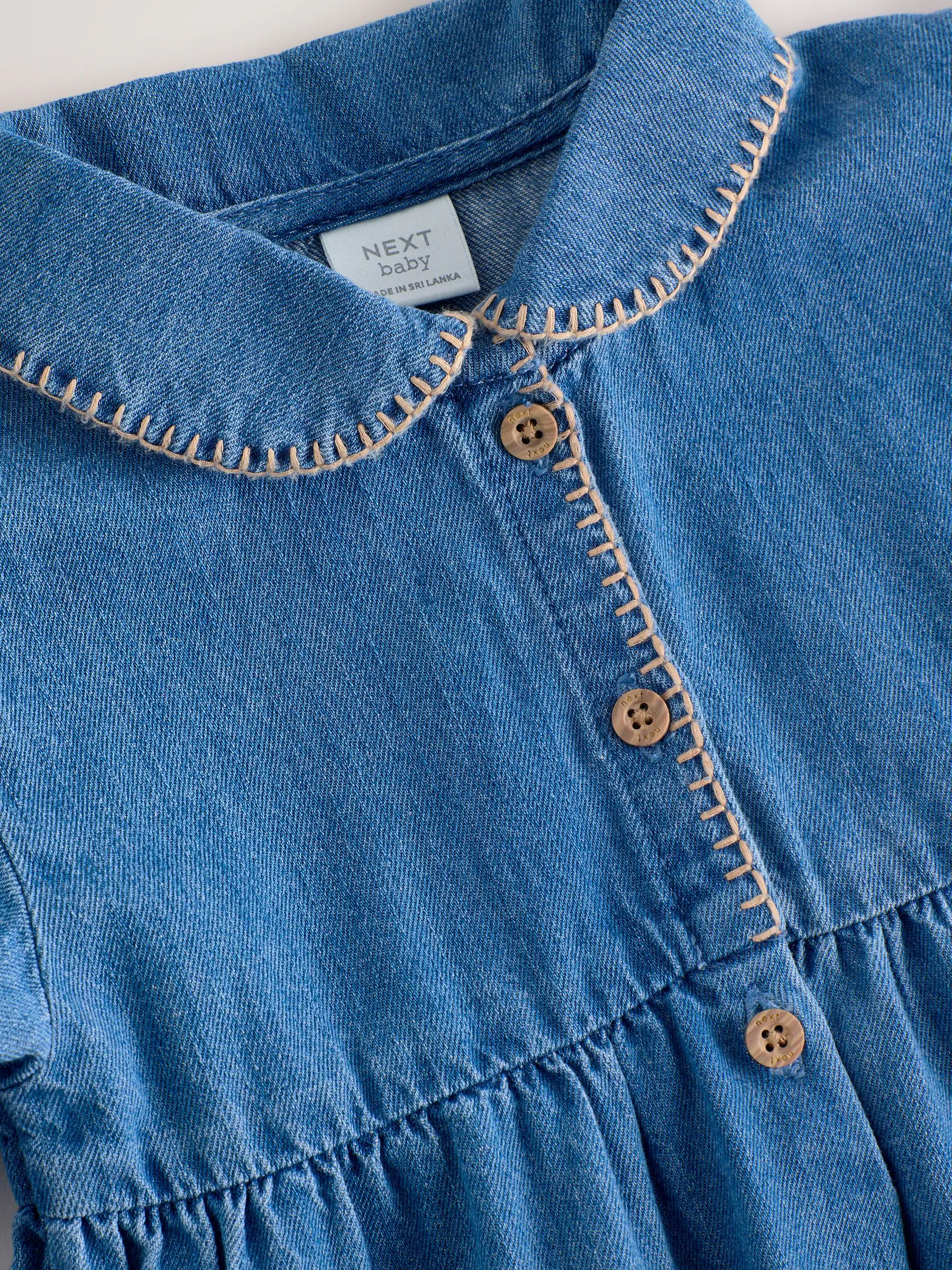 Blauw - Baby denim romper (0mnd-2jr)