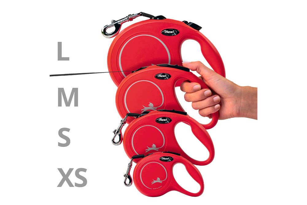 Flexi New Classic Band - Rollijn - Hondenriem - rood - S - 500 cm