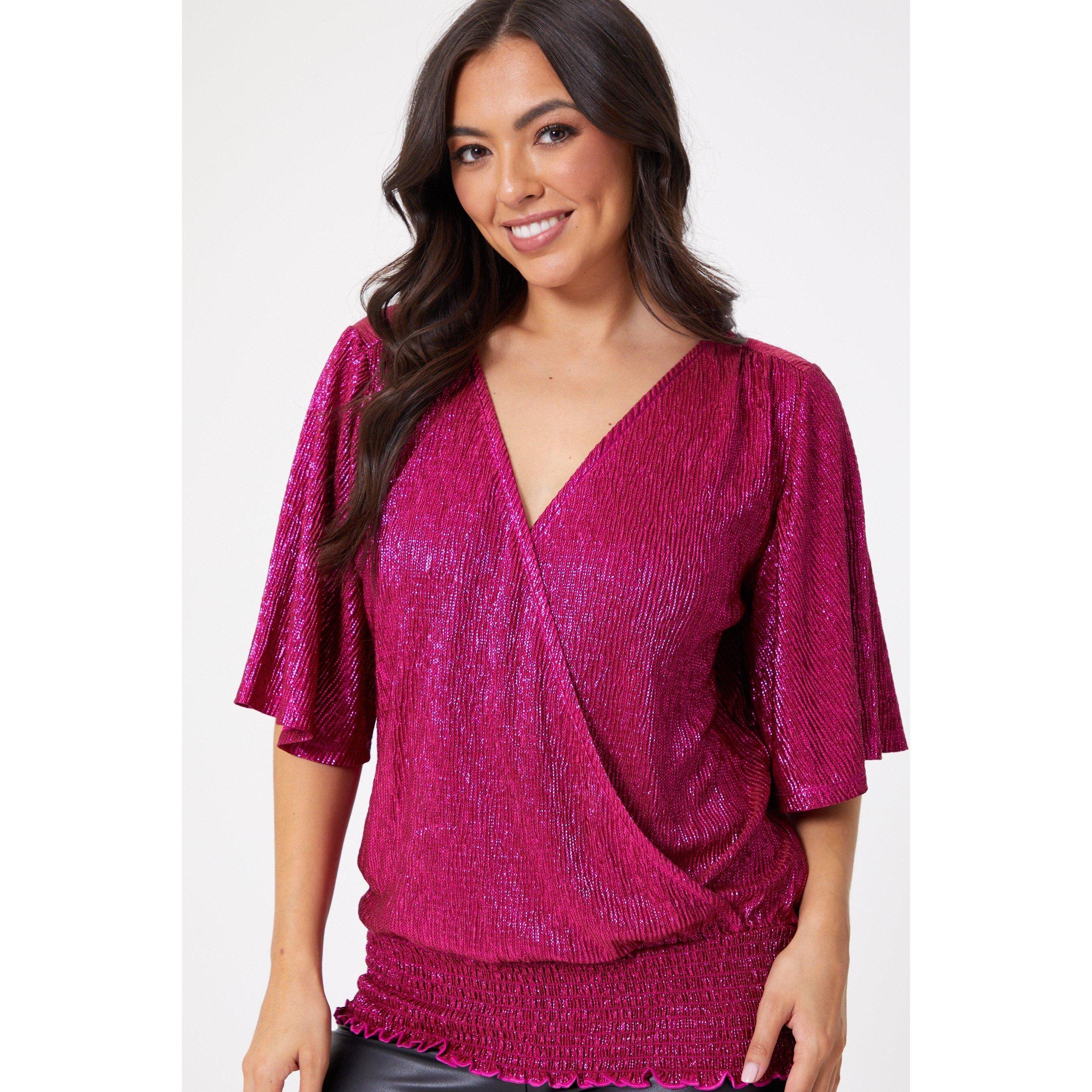 Be You Ladies Lurex Wrap Top