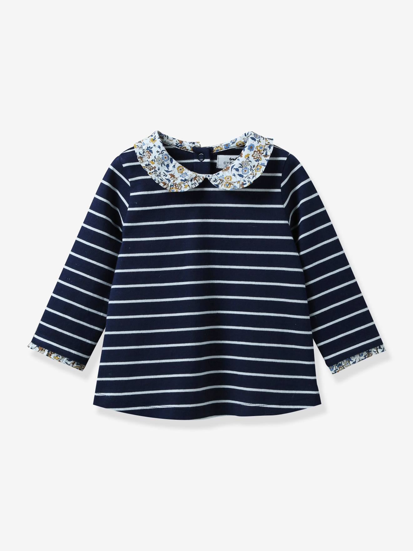 Macacão estilo marinheiro em tecido Liberty® para bebê