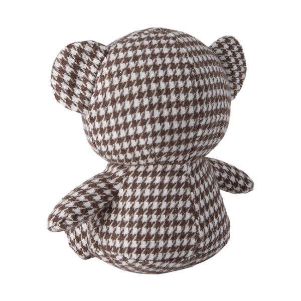 Nijntje Boris Bear Pied-de-Poule Knuffel 17 cm Brown