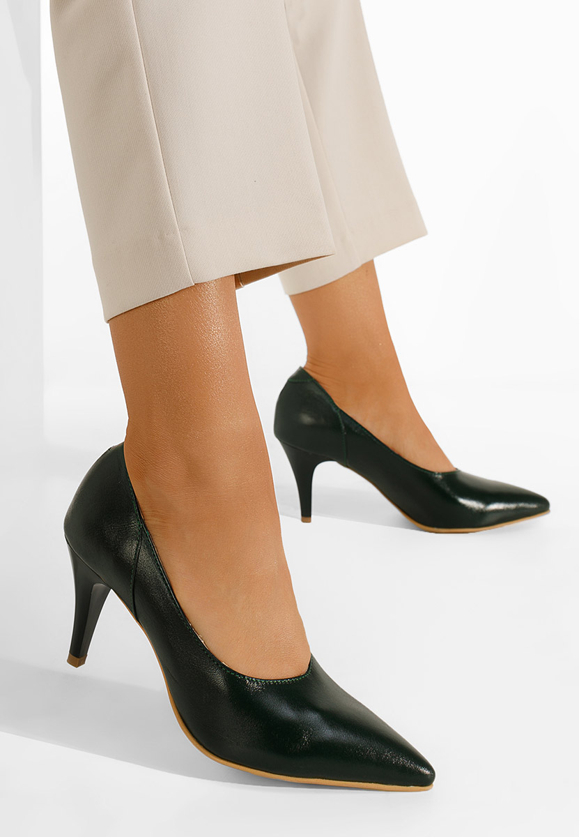 Chaussures stiletto en cuir vert Villemomble