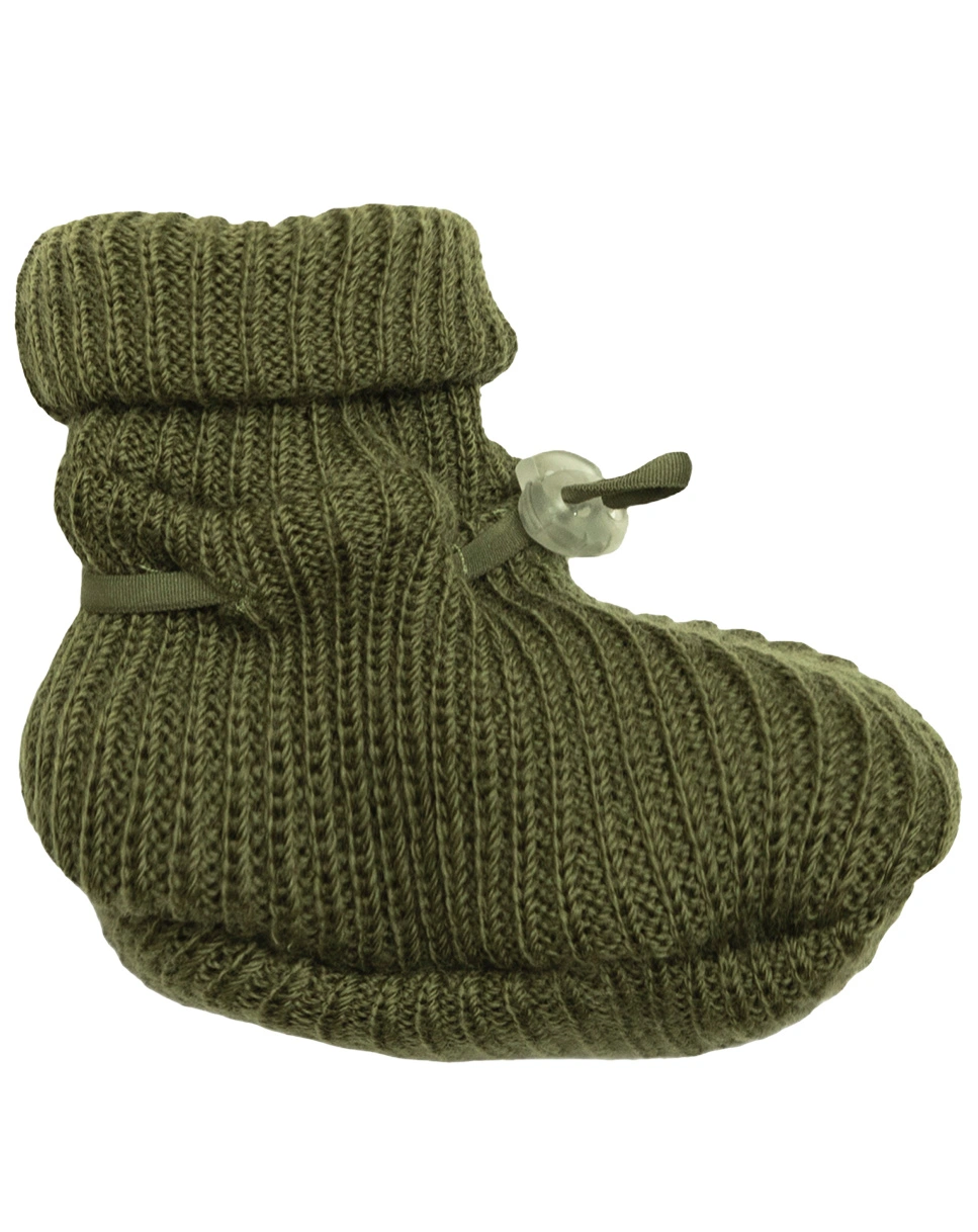 Baby-Schuhe 4005 - WOOL RIB in dark sage