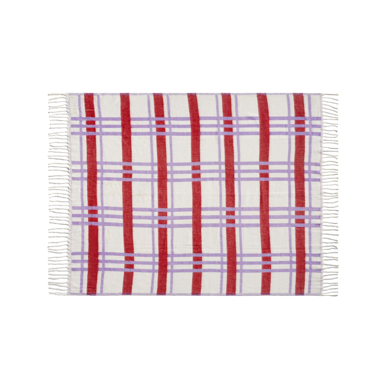 &klevering Plano plaid 130x200 rood