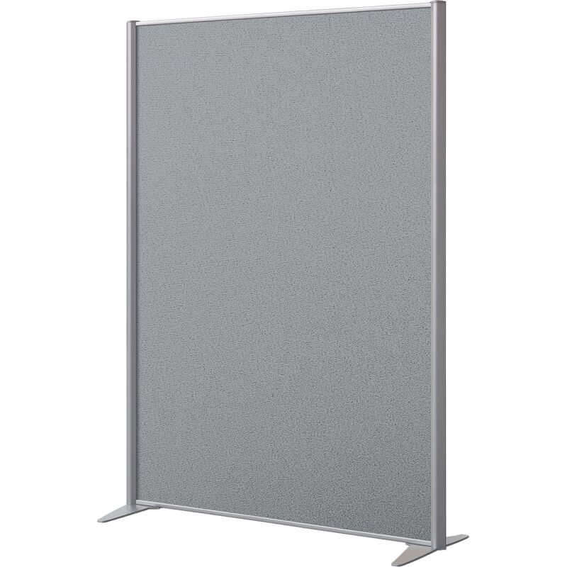 Cloison acoustique pleine B-Zen - Tissu Bondai - Pied fixe couleur aluminium