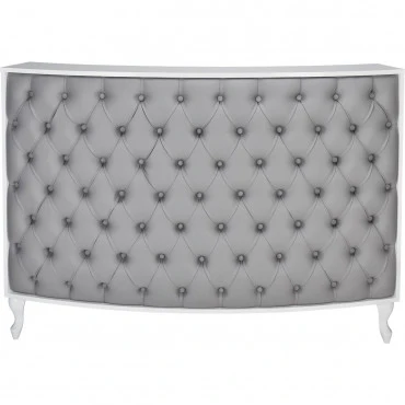 Caisse ROYAL II Matelassée avec Boutons Structure Blanche Gloss