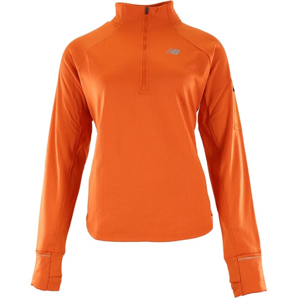 T-shirt running NEW BALANCE HEAT GRID HALF ZIP W CAYENNE
