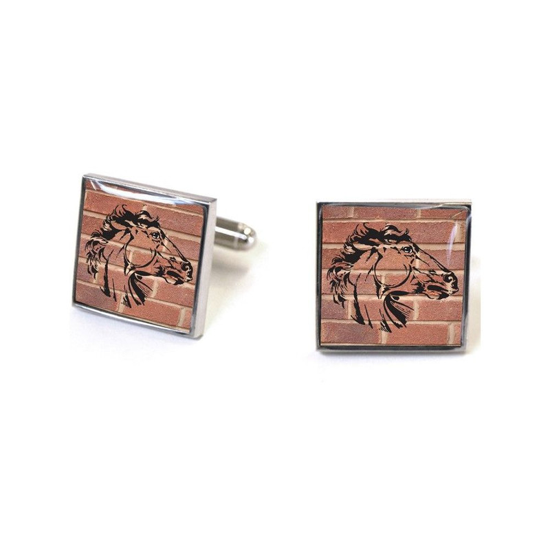 Boutons de manchette, WILD HORSE, Red Brick