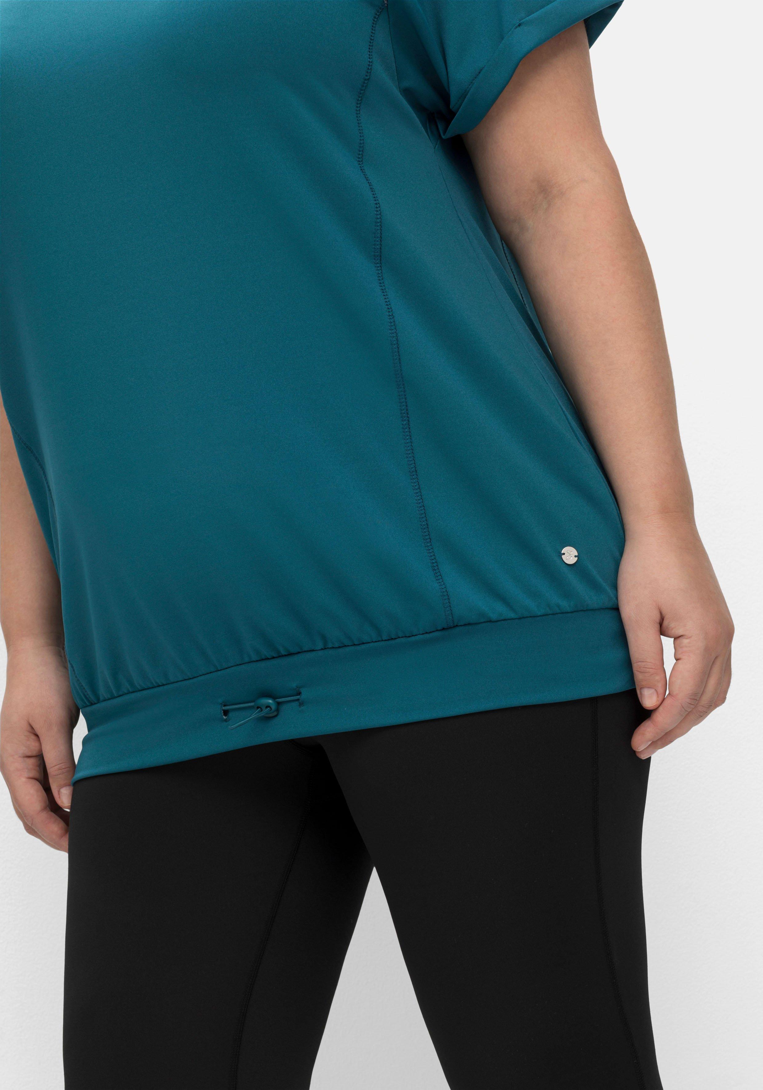 Funktionsshirt mit V-Ausschnitt und Saumbündchen