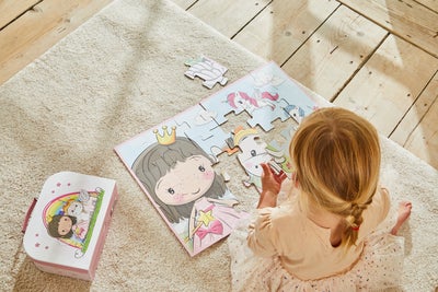 Barbo Toys Lillie & Ellie Koffert med Gulvpuslespill 24 Brikker