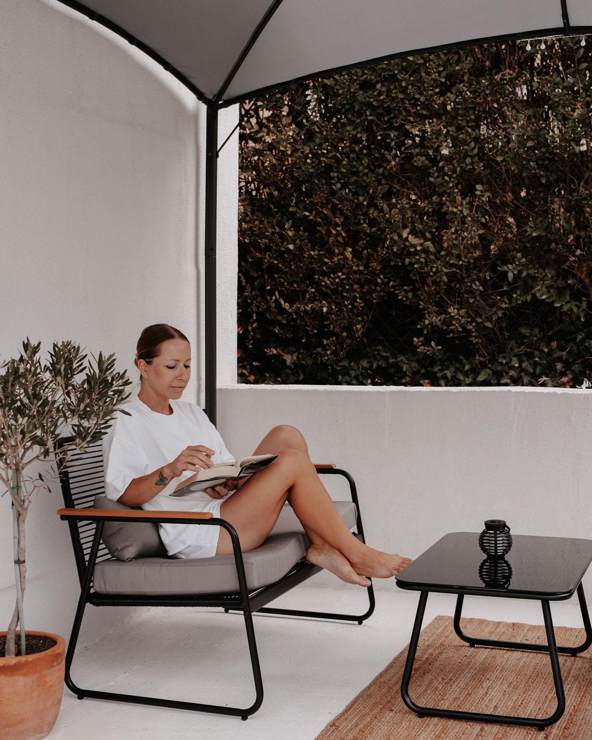 Loungeset met tafel 4-zits POMONTE Metaal Zwart