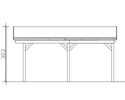 SKAN Holz Fichtelberg enkele carport 317 x 566 cm walnoot