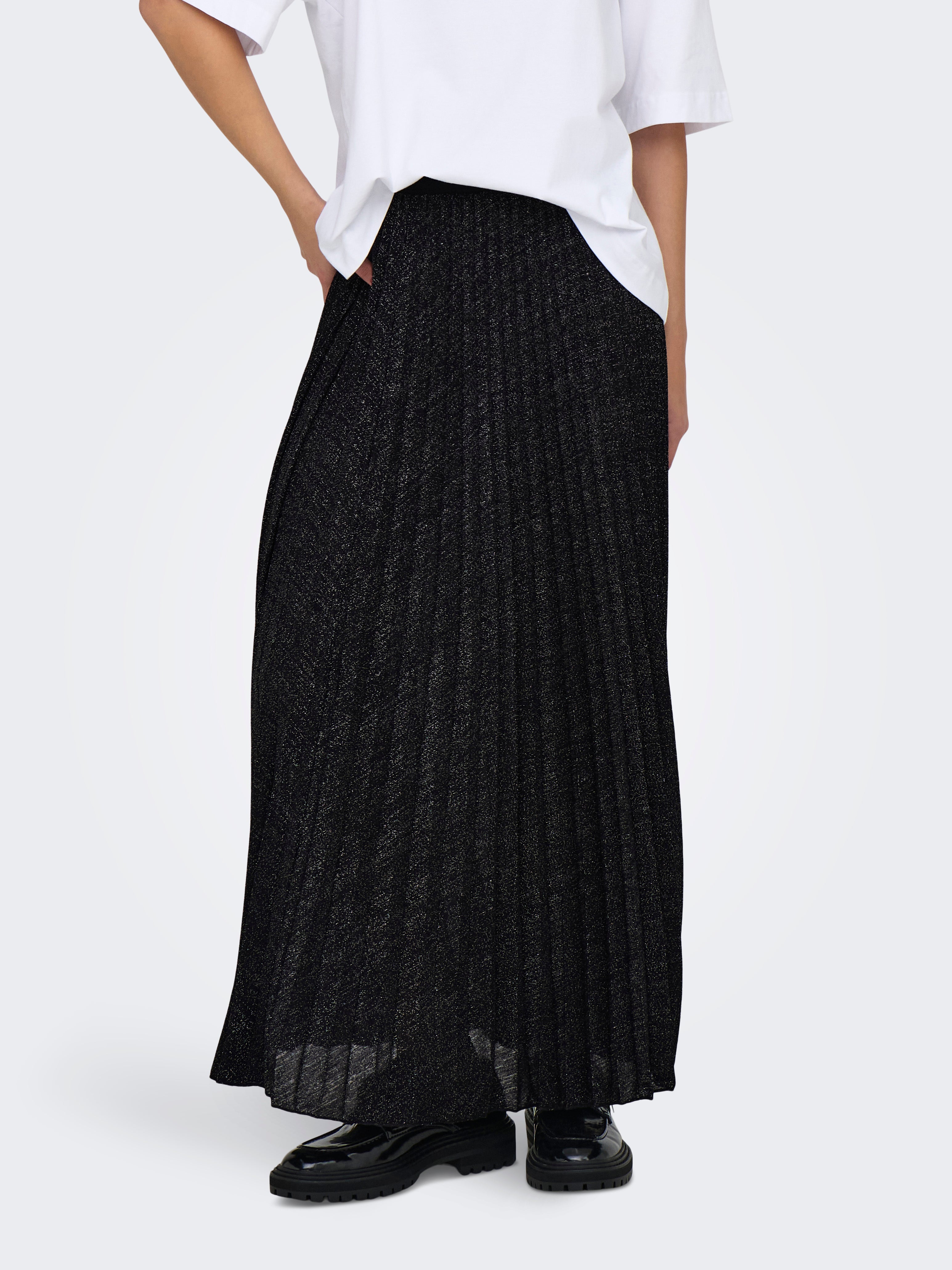 JDYAMALFI Plissierter Rock Black