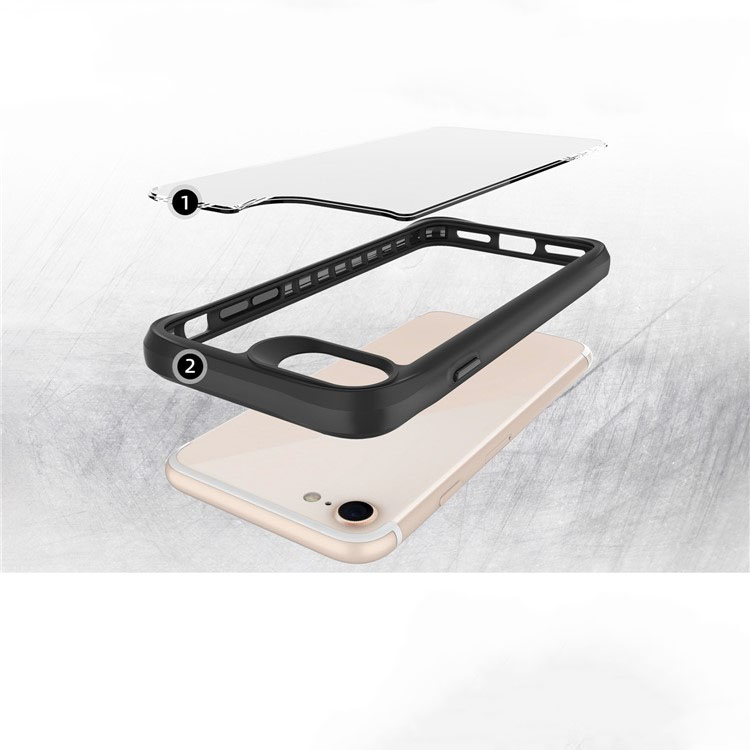 iPhone SE (2022/2020) / 8 / 7 / 6S Hybrid Bumper Hülle - Schwarz / Transparent