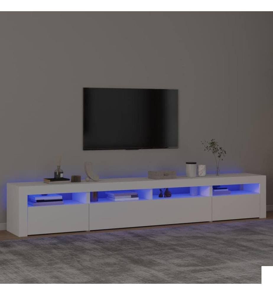 vidaXL TV-Schrank mit LED-Leuchten Weiß 240x35x40 cm 3152722