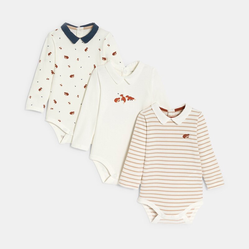 Body renards marron bébé garçon (lot de 3) Marron