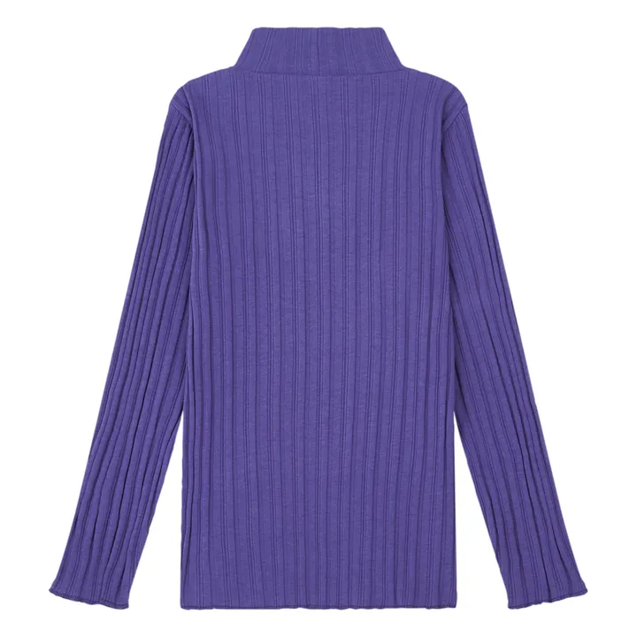 SMALLABLE BASICS Sous Pull Fille Côtelé Coton Bio | Bleu indigo