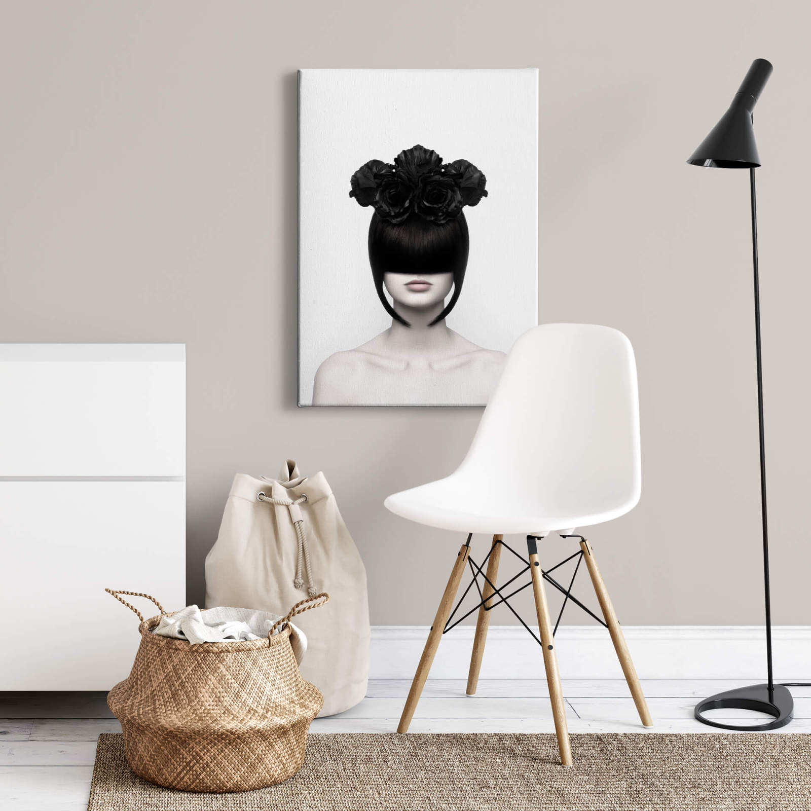 Leinwandbild BLACK WIDOW - weiß-schwarz - 50x70 cm