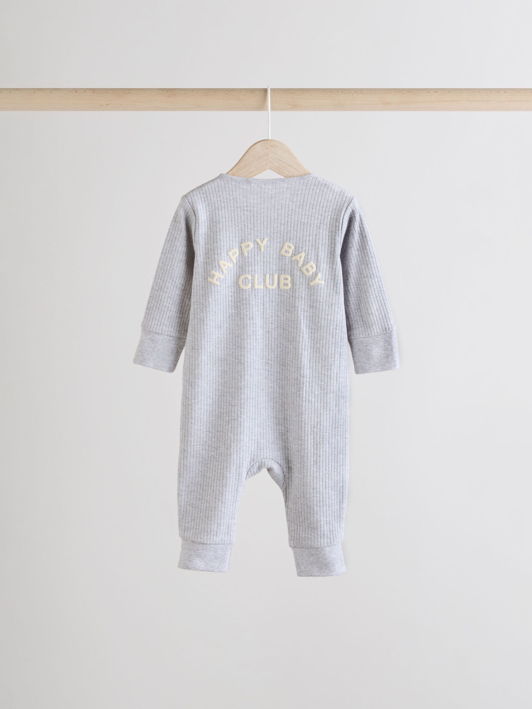 Roze/grijs - 3 Pack Baby-pyjama's met tweewegrits (0mnd -3jr)