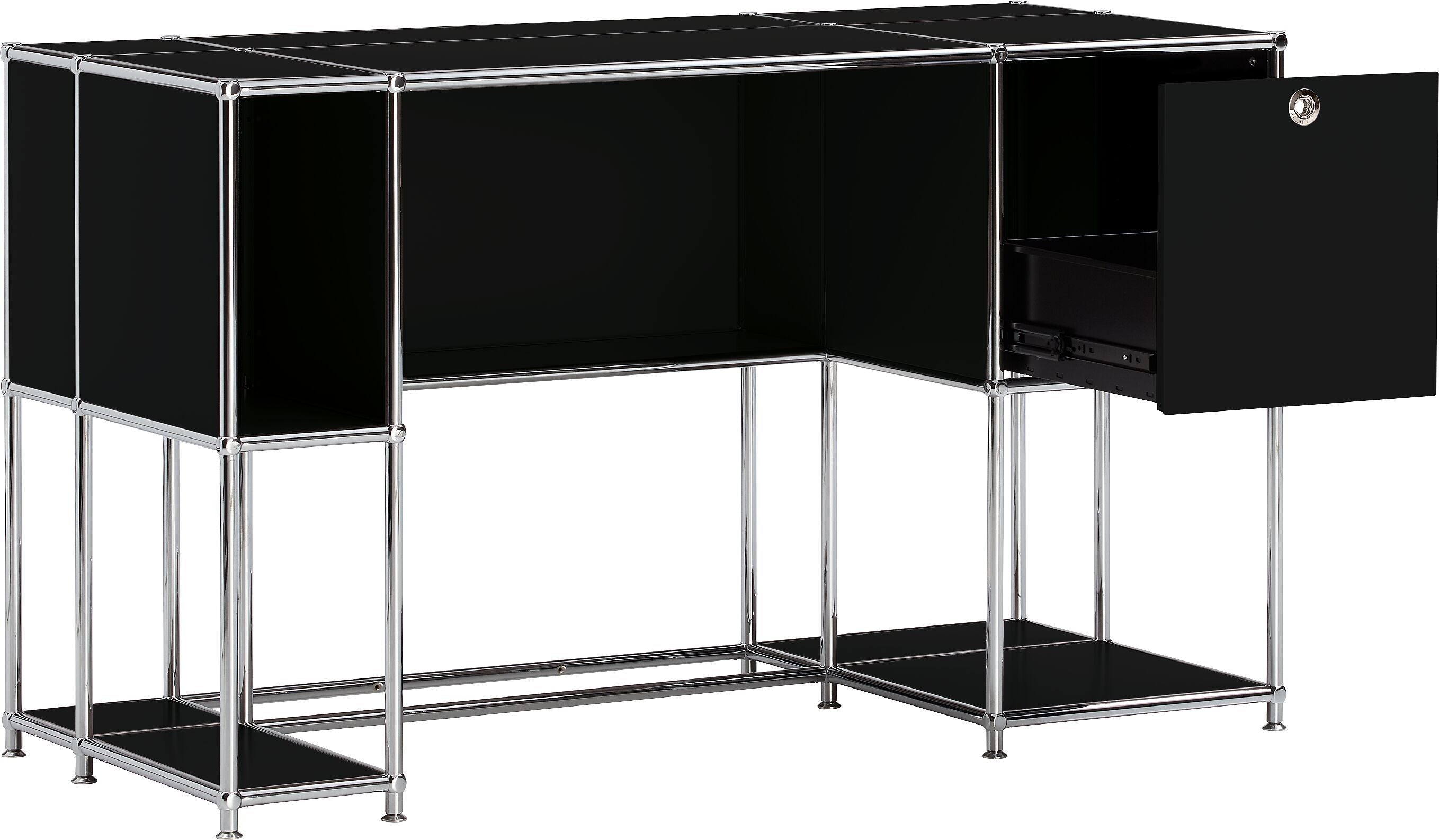 FLEXCUBE Schreibtisch - Schwarz / B: 134.0 cm x T: 60.0 cm x H: 80.0 cm