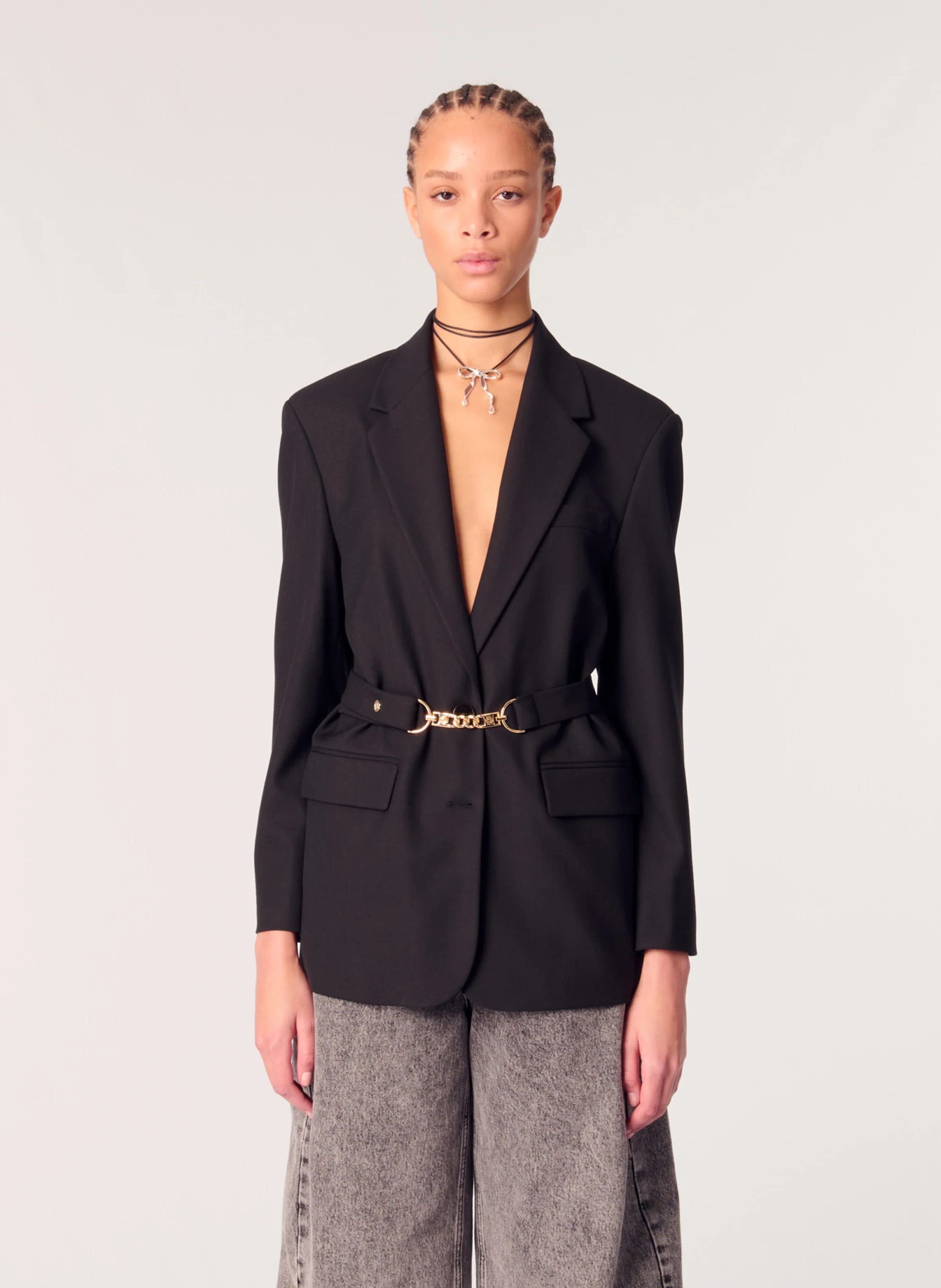 Veste tailleur droite | Noir