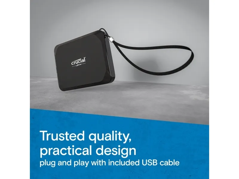 Crucial X9 - SSD - 4 TB - ekstern (bærbar) - USB 3.2 Gen 2 (USB-C stikforbindelse)