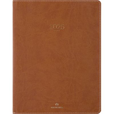 Agenda Eton - 1 semaine sur 2 pages - 22 x 28 cm - marron - Oberthur