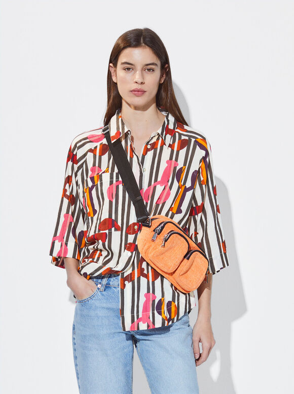 Camisa de algodão estampada - Multicor