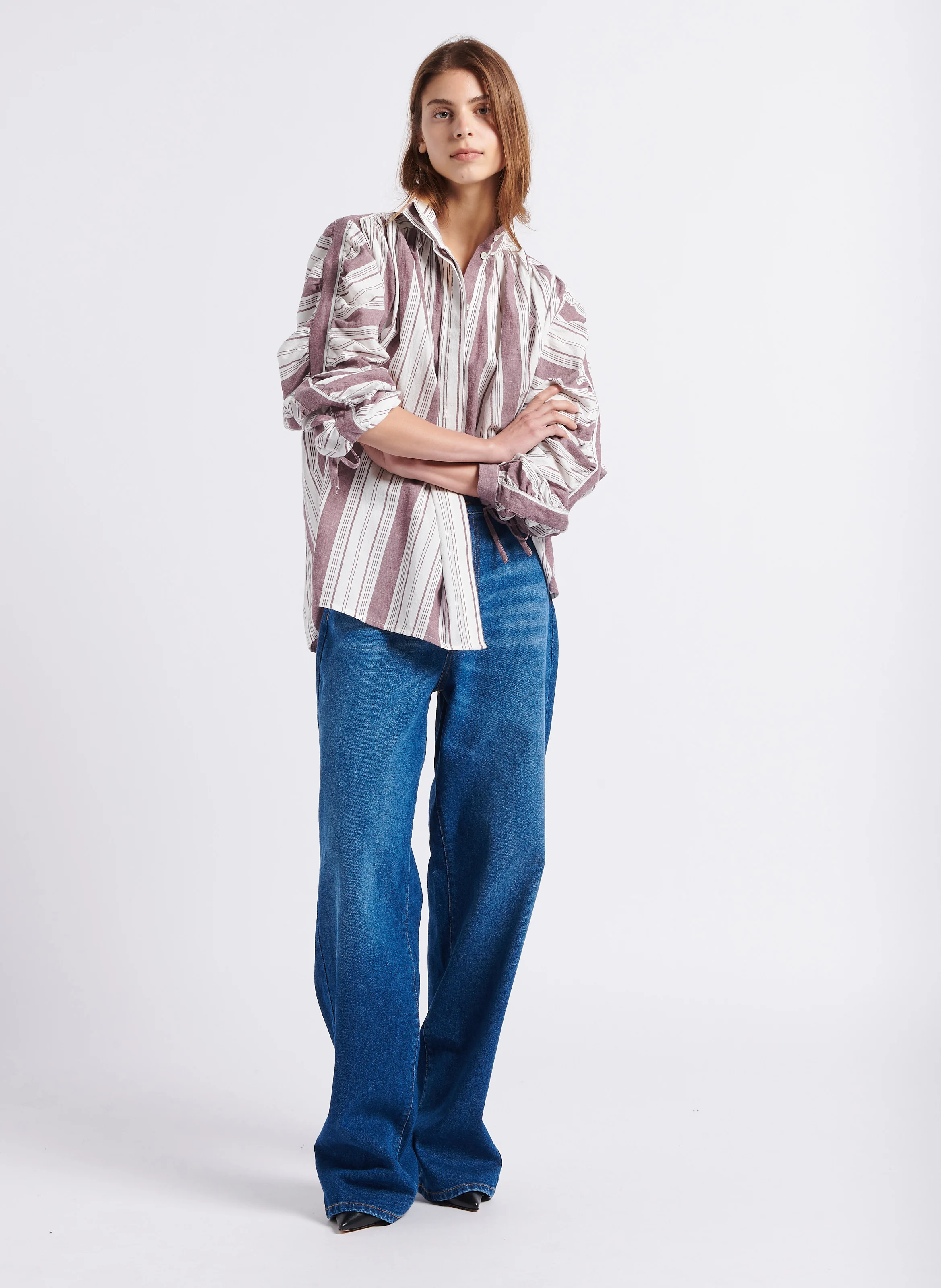 DAWN - Jean large en denim délavé | Bleu