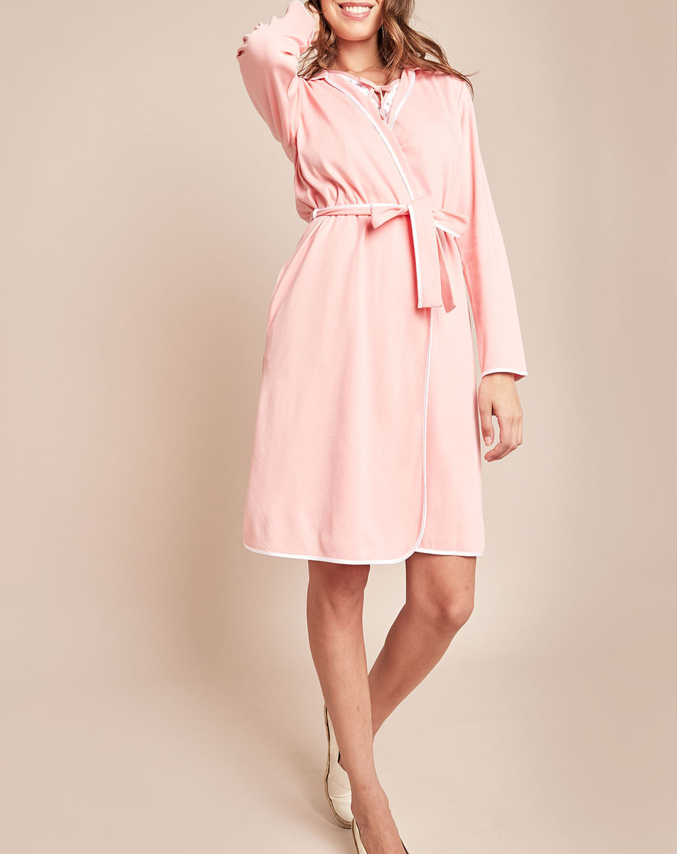 Le Chat Peignoir en Coton Essentiel rose