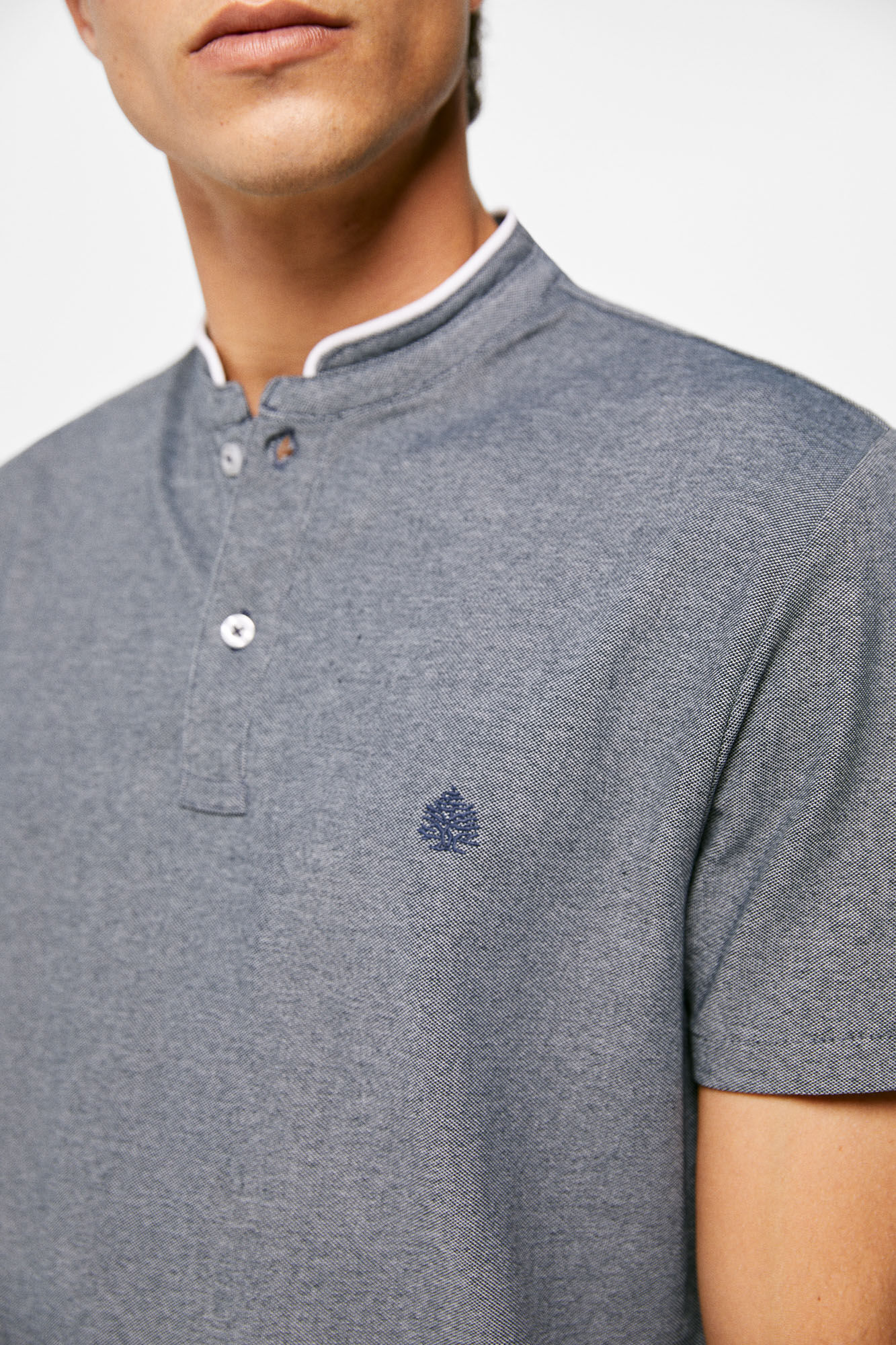 Polo Mao Oxford - Azul Escuro