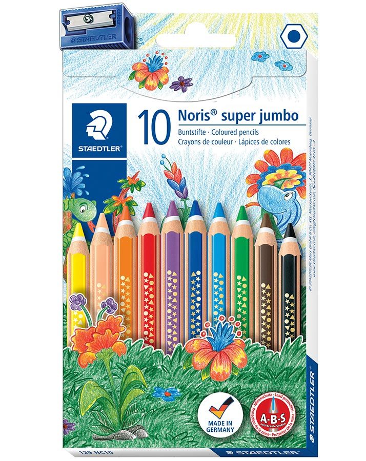 129 NC10 Noris Club® super jumbo Farbstift Kartonetui mit 10 Farben