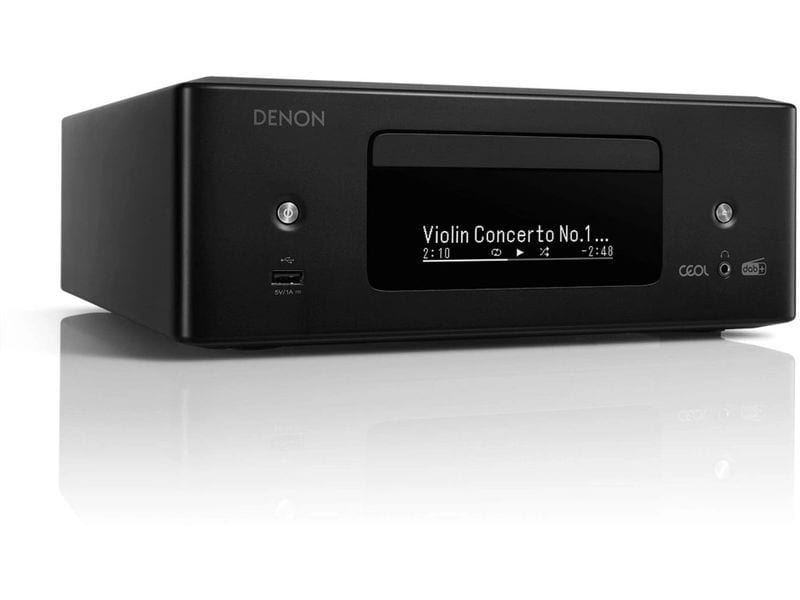 Denon Stereo-Receiver RCD-N12DAB Schwarz Design-Komplettsystem mit CD-Player, DAB-/UKW-Radio, HDMI ARC und Streaming