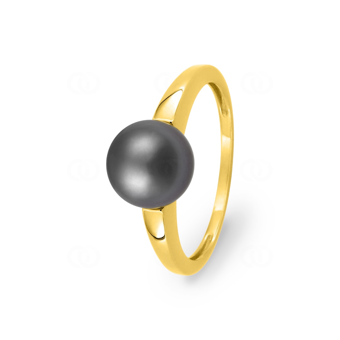 Damenring 750/18 K Gelbgold mit Tahiti-Kulturperle 8mm