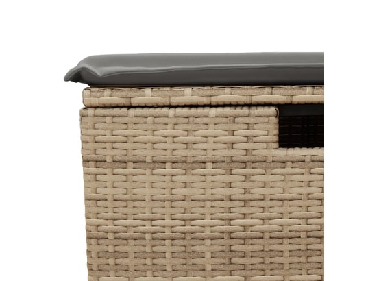 VIDAXL - Pouf Tabouret de jardin avec coussin beige 55x55x37cm résine tres...