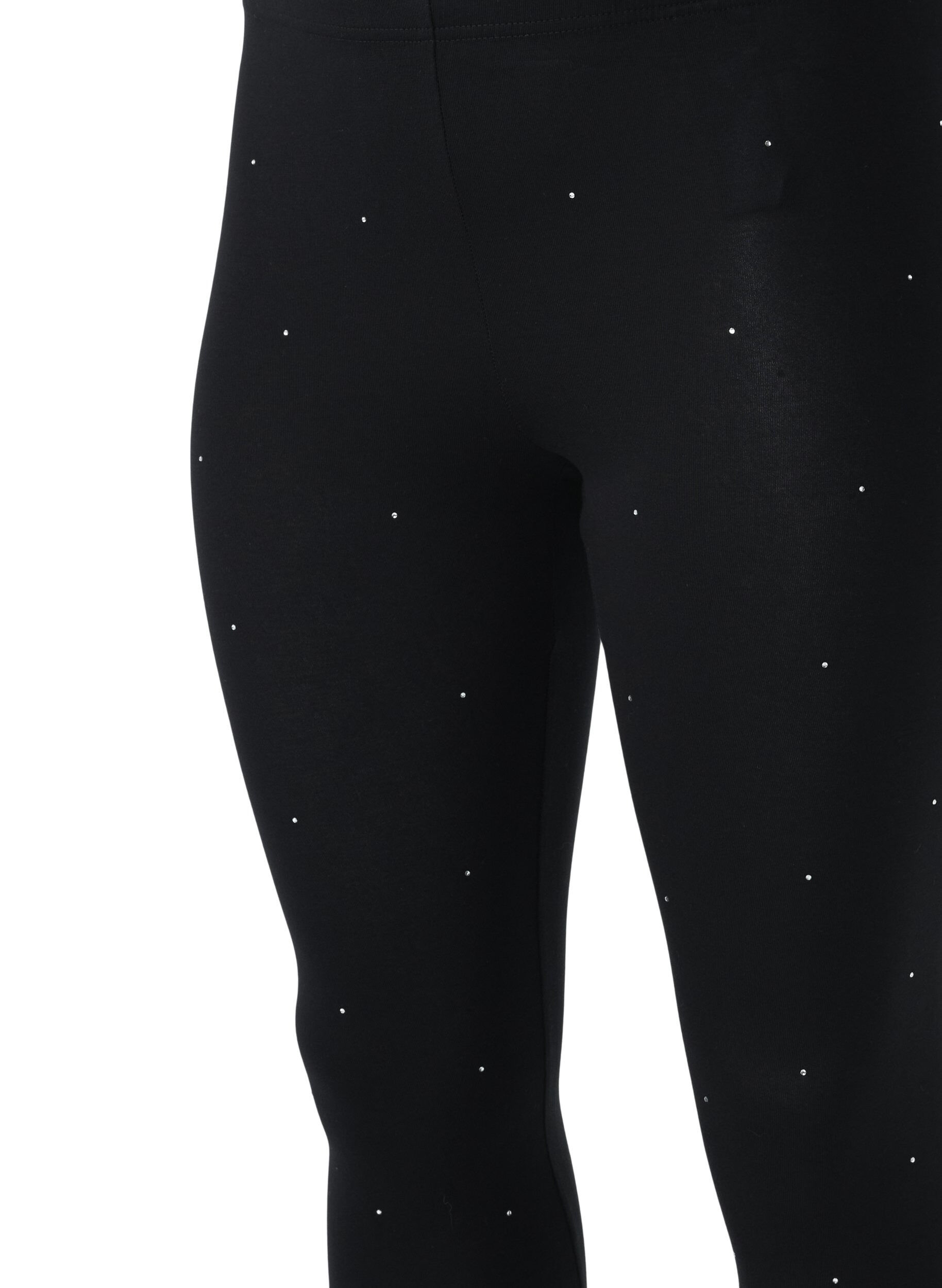 Viskose leggings med rhinesten