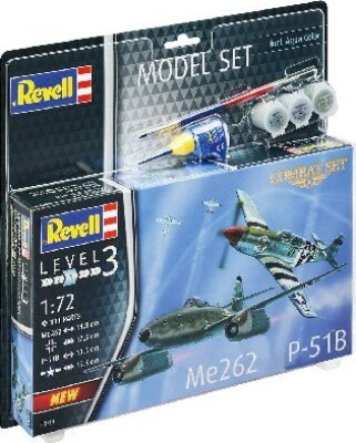 Revell - Combat Set Me262 Og P-51B Modelfly - 1:72 - Level 3 - 63711