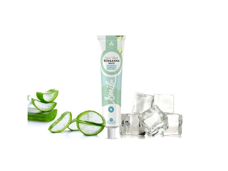 Ben & Anna Zahnpasta White Fluoride 75 ml Natürliche, vegane Zahnpasta mit Menthol-Geschmack
