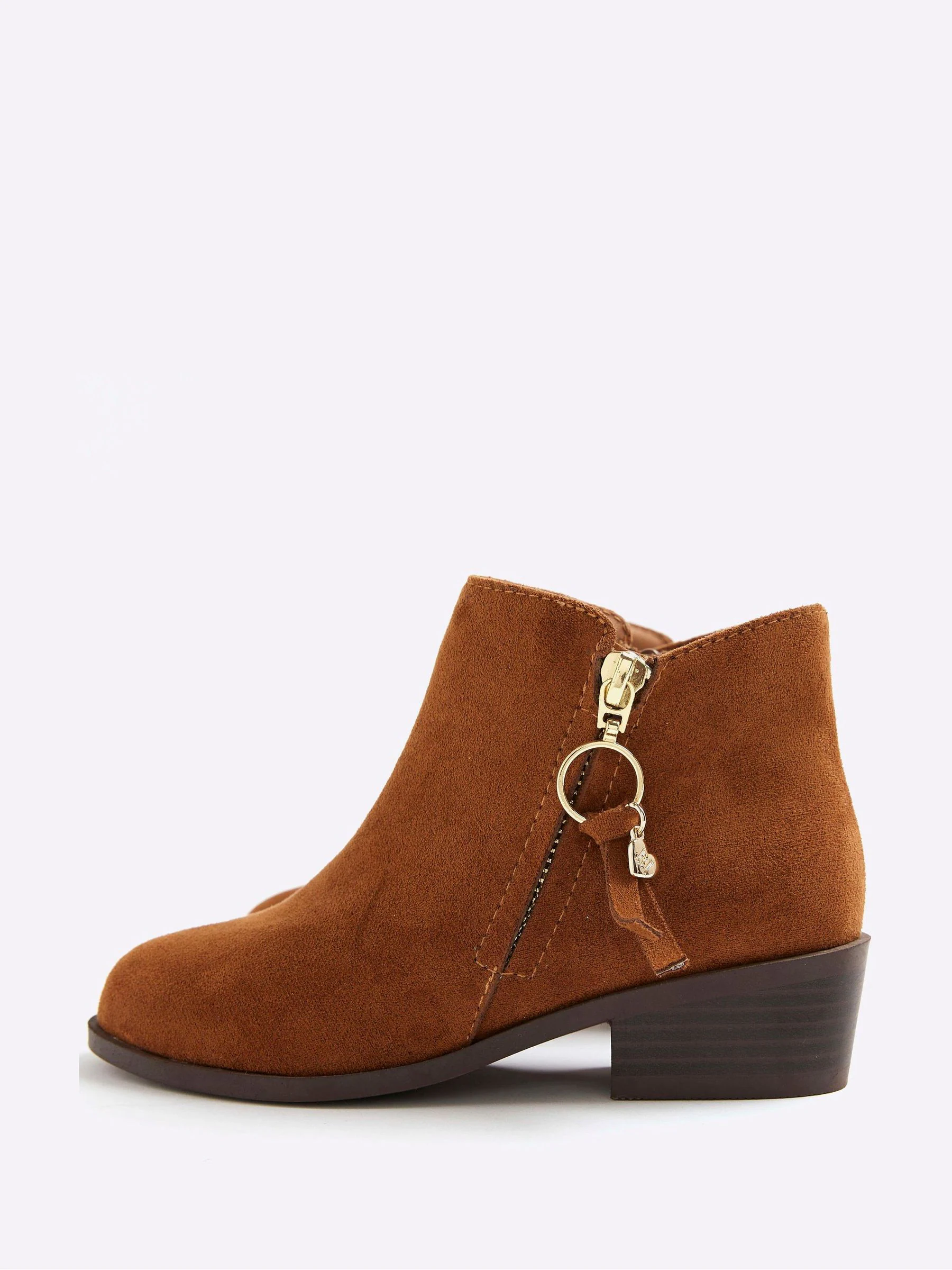 River Island Suedette Zip Ankle Boots