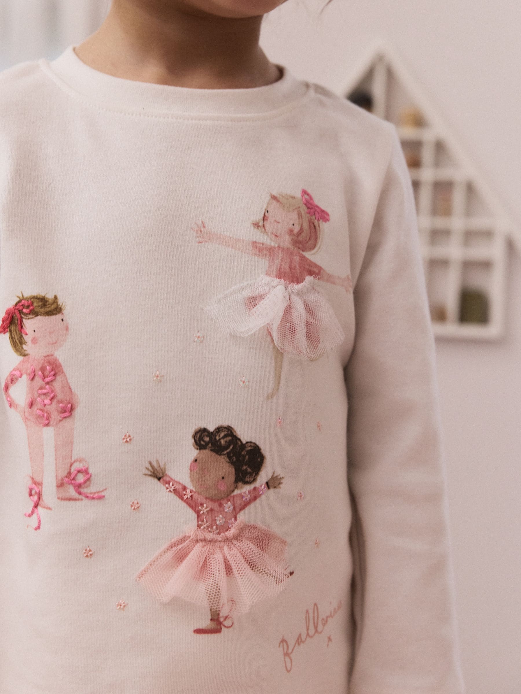 Roze/crème ballerina - Knus pyjama met lange mouwen 3 Pack (9maanden -12jaar)