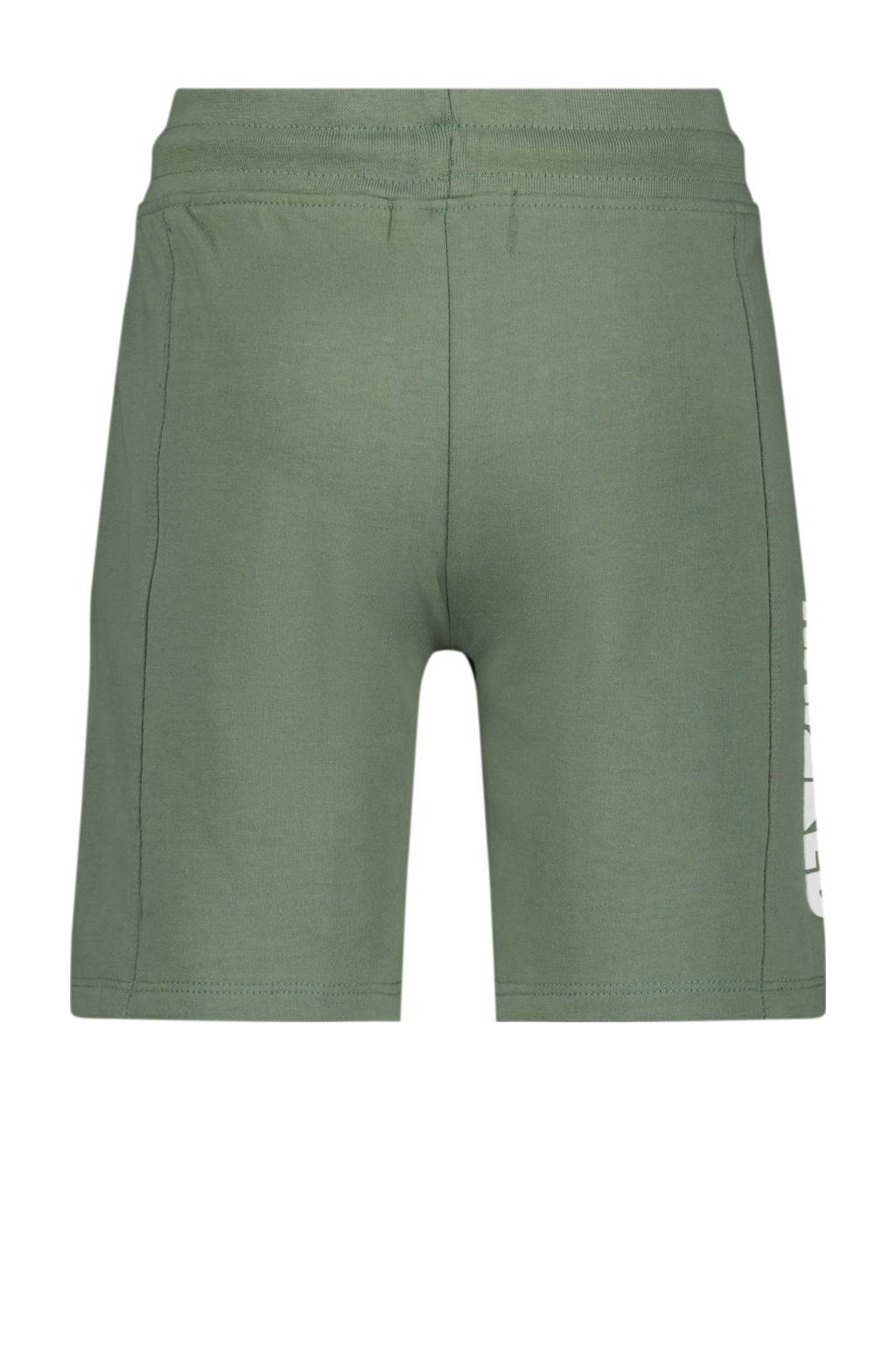Raizzed sweatshort Djordy met logo olijfgroen