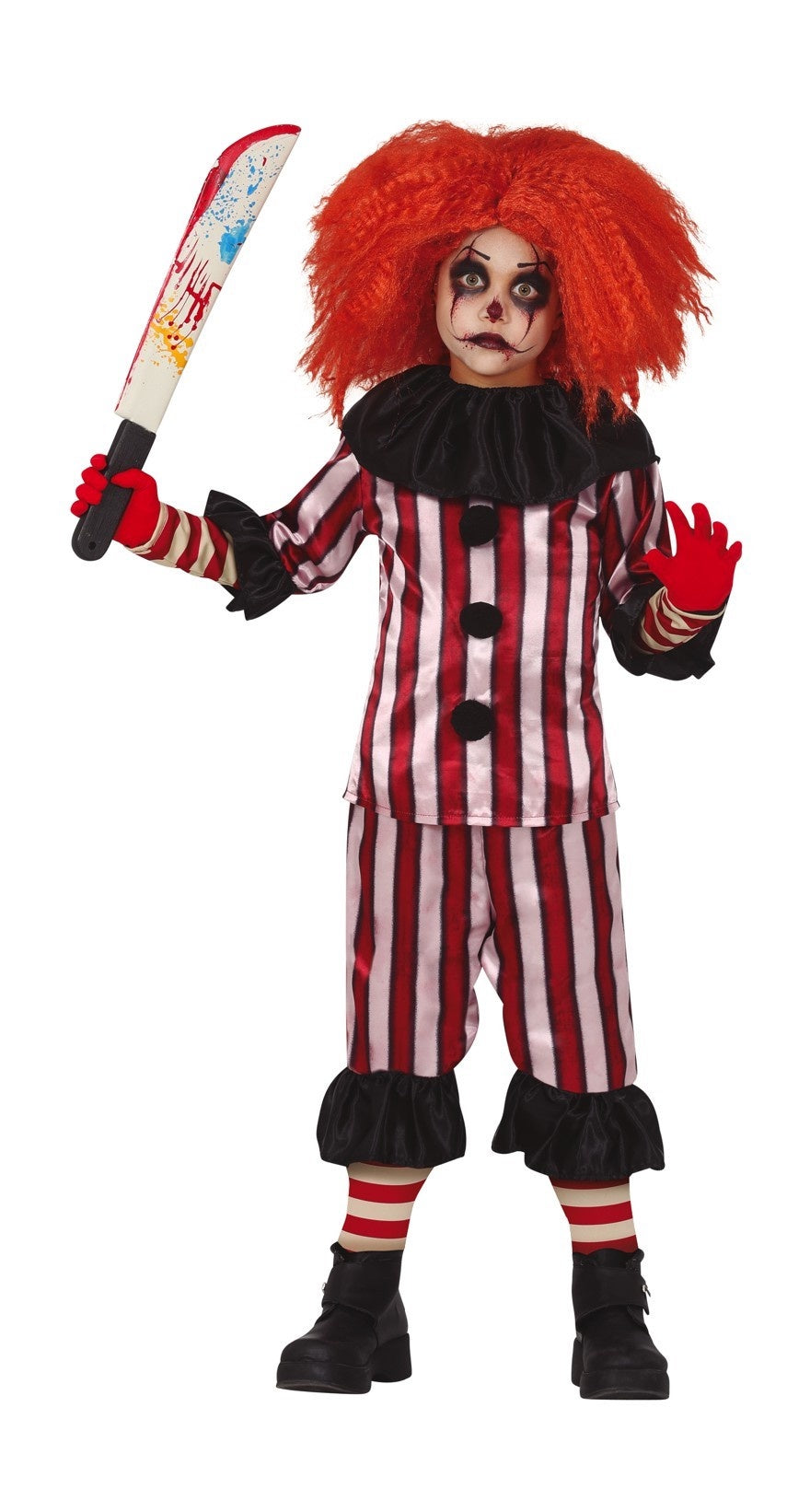 Halloween Kostuum Kind Clown Rood/Wit