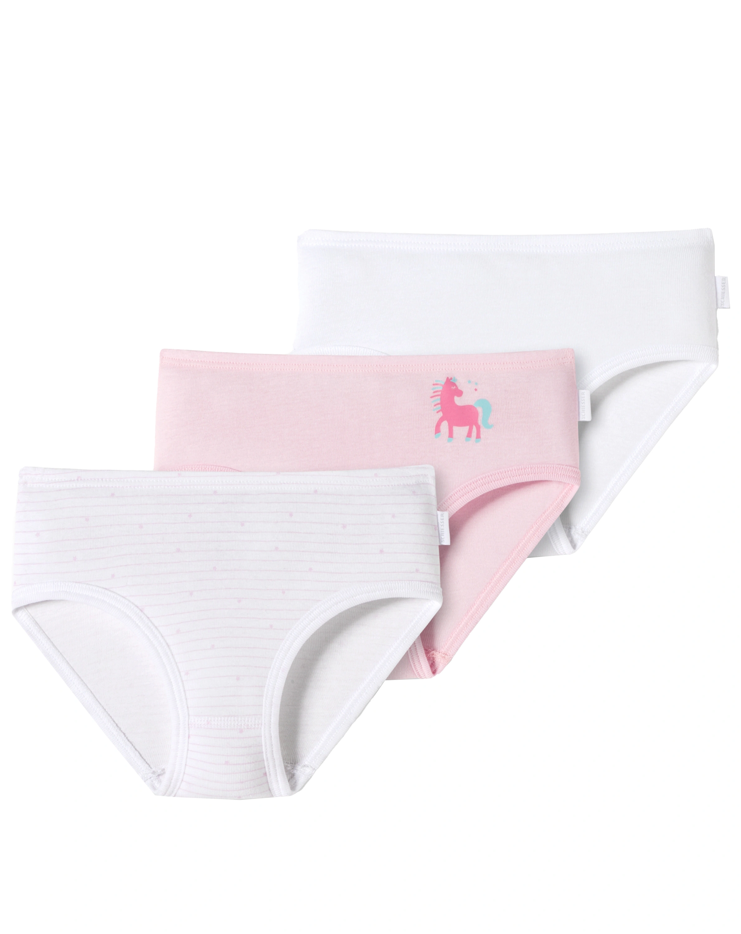 Slip FINE PONY 3er-Pack in weiß/rosa